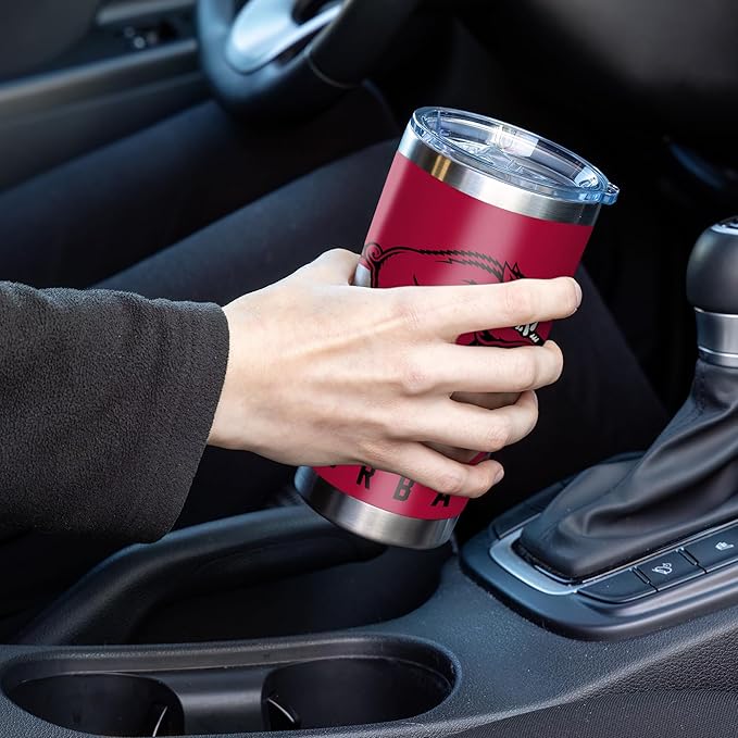 Rico Industries NCAA 20oz Stainless Steel Tumbler with Lid - Great For Coffee, Tea, Water or Cocktails