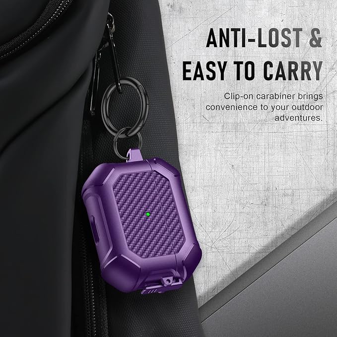 Maxjoy for AirPods Pro 3 Case (2025), Hard Shell Protective Cover Compatible with Airpods Pro 3rd Generation Cover Case with Keychain Cleaner Kit for Men Women, Purple
