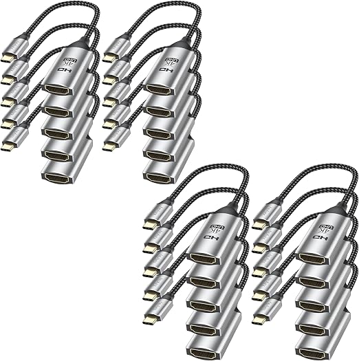 USB C to HDMI Adapter 20-Pack, 4K Male to Female
