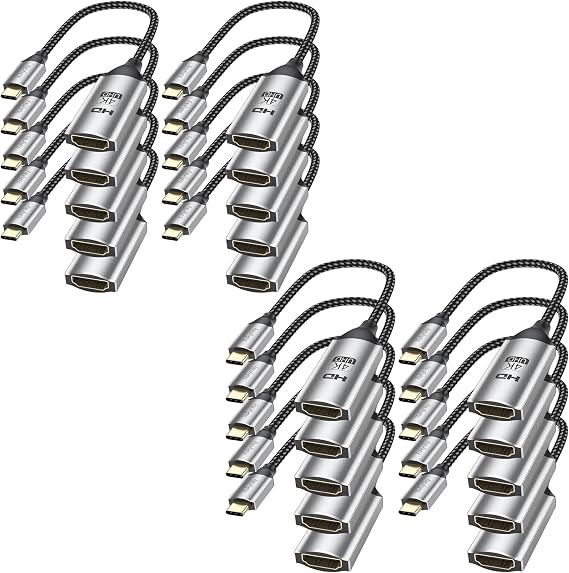 USB C to HDMI Adapter 20-Pack, 4K Male to Female