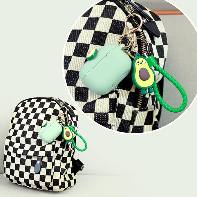 Wonhibo for Airpods Pro Case for Women Girls, Cute Kawaii Cover for Airpod Pro 2019 with Keychain (Avocado)