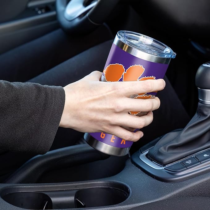 Rico Industries NCAA 20oz Stainless Steel Tumbler with Lid - Great For Coffee, Tea, Water or Cocktails