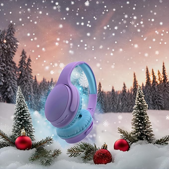 Kids Wireless Headphones, Bluetooth Headphone for Teen Kids, Over Ear Toddler Headphones Foldable with Built-in Mic for Cell Phones TV Tablet School Network Boys Girls (e6 Purple)