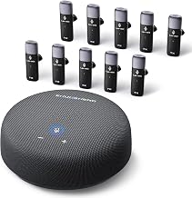 CS02 Conference Speaker and Microphone, 10 Wireless Mics 360 Degree Pickup - Image 1