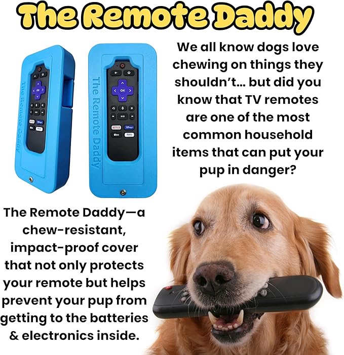 Protective Hard Case | Dog Proof Remote Control case | Fits Most FireTV and Roku remotes (Green)