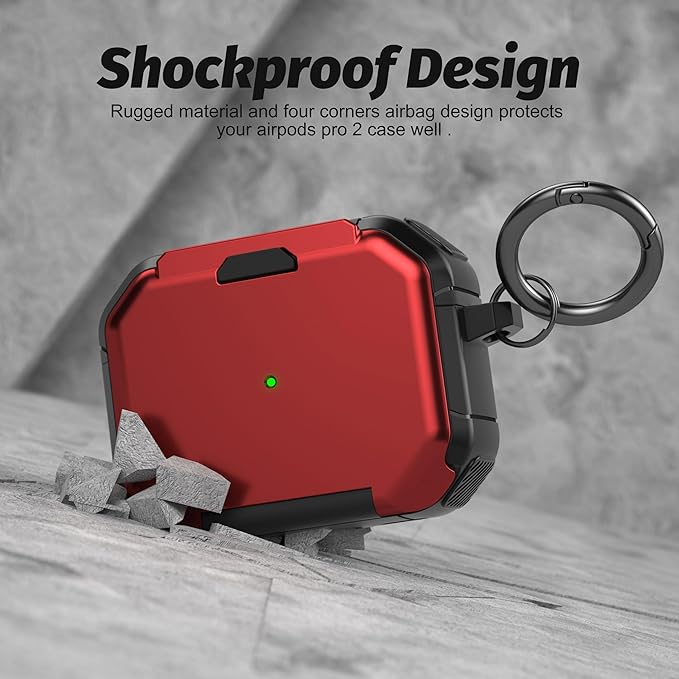 Valkit Compatible Airpods Pro 2nd/1st Generation Case Cover, Military Rugged AirPods Pro 2 Cases with Keychain & Cleaning Pen Shockproof Protective Case for Air Pod Pro 2nd/1st Gen 2023/2022/2019