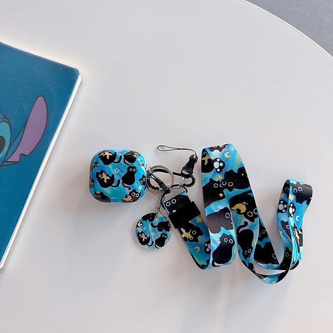 Cute Cat Design Air Pod 4th Generation （2024） with Cat Lanyard Keychain，Unique IMD Process TPU Soft Air Pod 4th Case