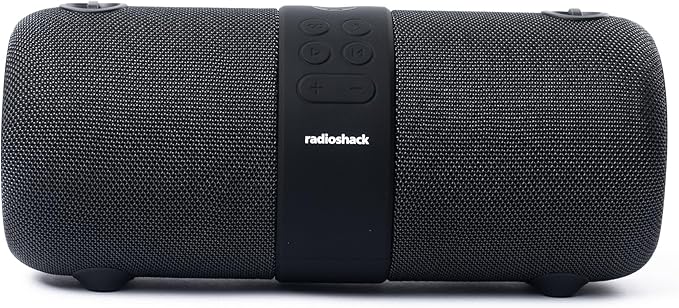 RadioShack IPX6 Waterproof Bluetooth Speaker with RGB Light and Mic, 14W (Black)