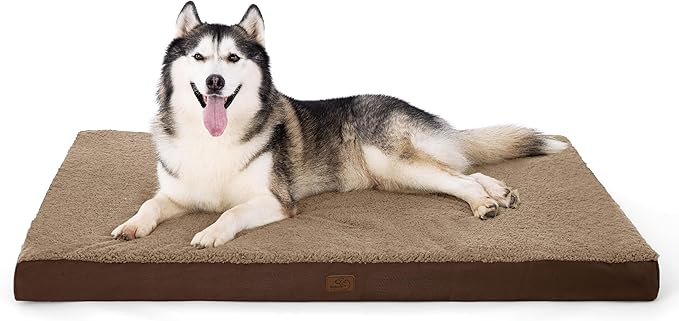 Bedsure Giant Dog Bed for Jumbo Dogs - 53" x 36" Flat Pet Beds with Removable Washable Cover, Orthopedic Egg Crate Foam Mat for Long-Bodied Pets Up to 120 lbs