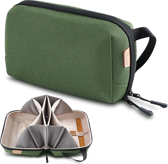 Electronic Organizer Travel Case Bag for Cables, Switch, SD card, Passport and More ??Ultimate Protection & Portability Waterproof (Green)