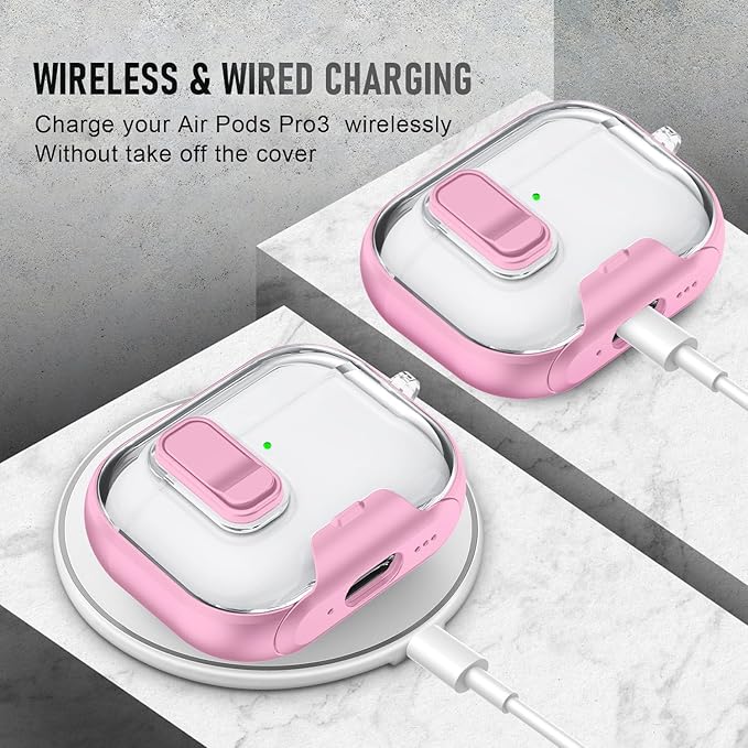 for AirPods Pro 3 Case (2025) with Phone Stand & Cleaner Kit, Cute Soft Silicone Cover for AirPods Pro 3rd Genera case with Keychain for Women Men with Keychain for Airpod Pro case(2025) Pink