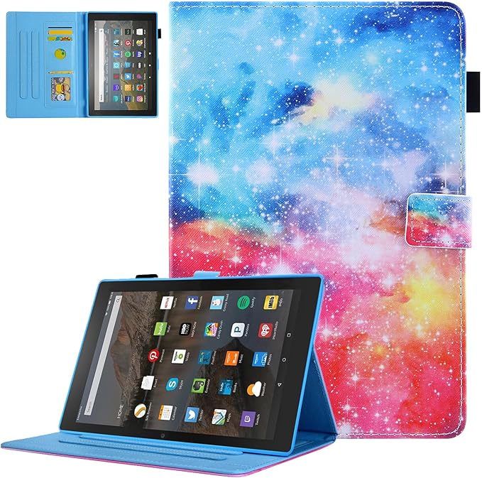 Dteck for Fire Max 11 Tablet Case 11" PU Leather Protective Folio Fold Stand with Auto Sleep Wake, Adjustable Viewing Angles, 4 Card Slots, Lightweight Cute Case