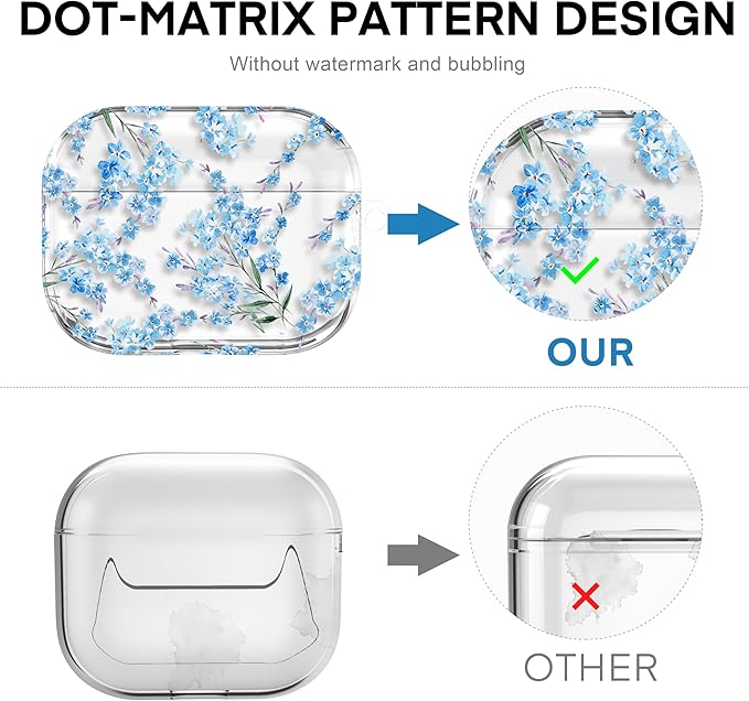 Maxjoy for AirPods Pro 3rd Generation Case, Clear AirPods Pro 3 Case for Women Girly Cute Soft AirPod Pro 3 Cover with Keychain Strap for AirPod Pro 3rd Gen Cover 2025, Flower