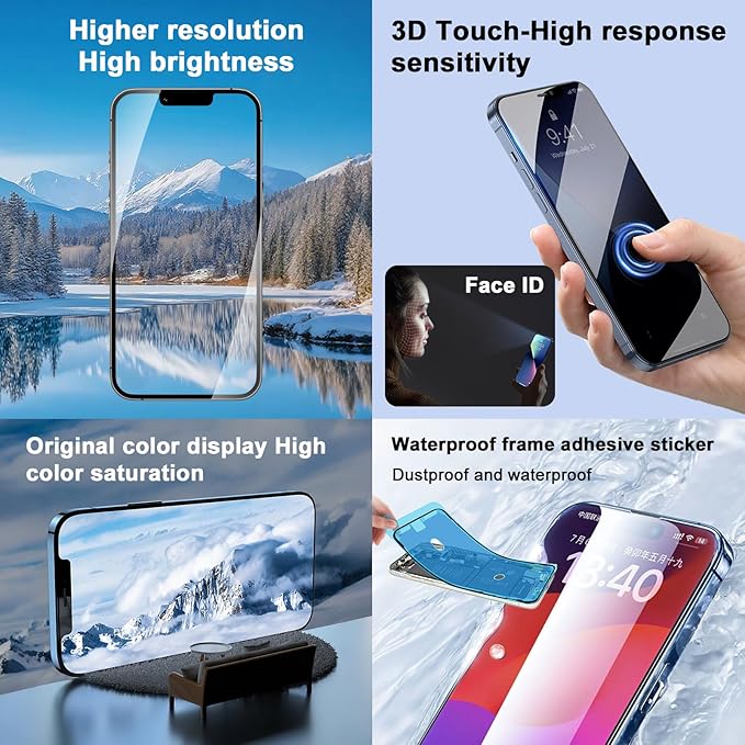 EFAITHFIX for iPhone 12 Mini Screen Replacement 5.4 Inch LCD 3D Touch Screen Display Full HD Digitizer Frame Assembly Compatible with Model A2176, A2398, A2399, A2400 with Waterproof Adhesive,No Tools