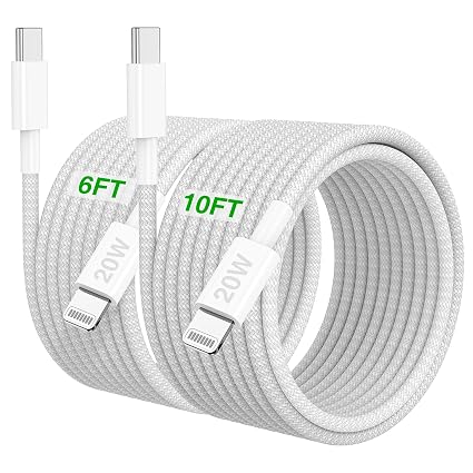 USB C to Lightning Cable for iPhone14/13/12 Fast Charger Cord 6FT+10FT [Apple MFi Certified],2Pack 20W New Braided iPhone Charger Fast Charging Apple Charging Cord for iPhone14 13 12 11 Pro Max - Image 4