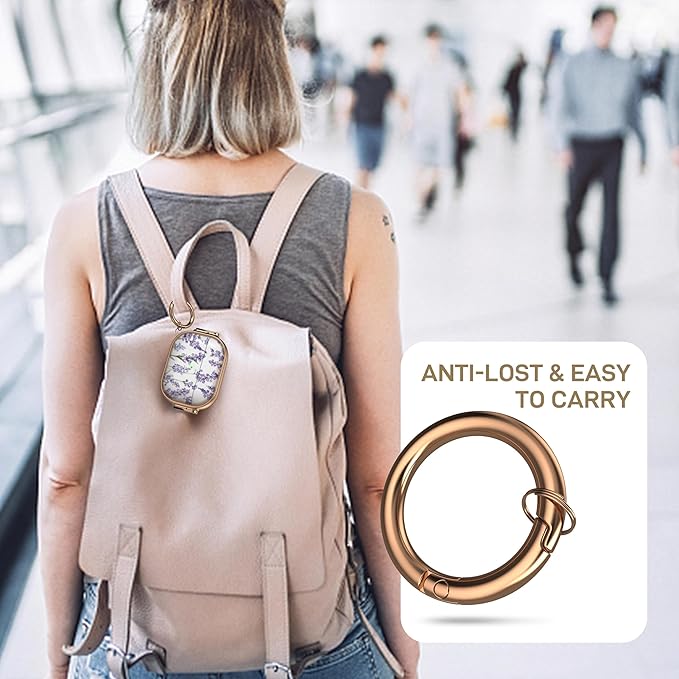 Maxjoy for AirPods Pro 3rd Generation Case with Lock, Clear AirPods Pro 3 Case Lock Protective Hard AirPod Pro 3 Cover for Women Men with Keychain for Airpod Pro 3rd Gen Cover 2025, Flower