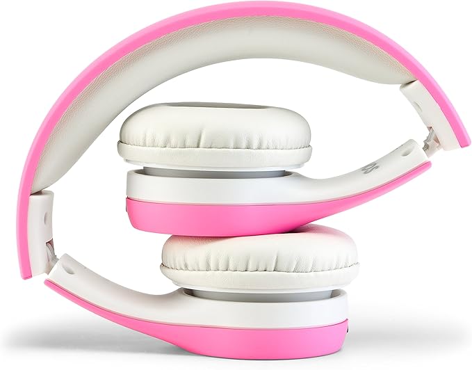 Children Kids Children's Volume Limited Headphones for Kids Foldable (Pink)