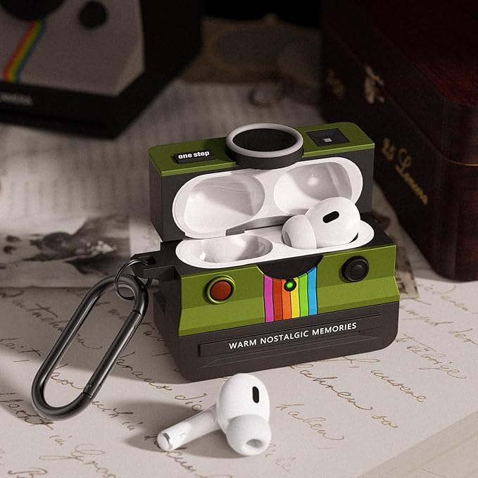 Case for Apple AirPods Pro 2 Cases with Camera Cover Compatible Anti-Drop Silicone Cover AirPods Pro Accessories Kit Cleaning Tools for Earbuds Keychain Earphone Cases (Green, Airpods Pro 2/1 Case)