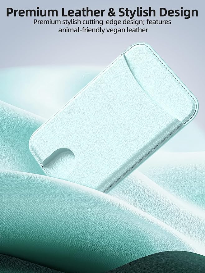 Miroddi for Magsafe Wallet, Magnetic Card Holder for iPhone 17/16/15/14/13/12 Series, Leather Magnet Phone Wallet Fit 4 Cards 3 Cash, Ultra-Thin, RFID Blocking, Blue