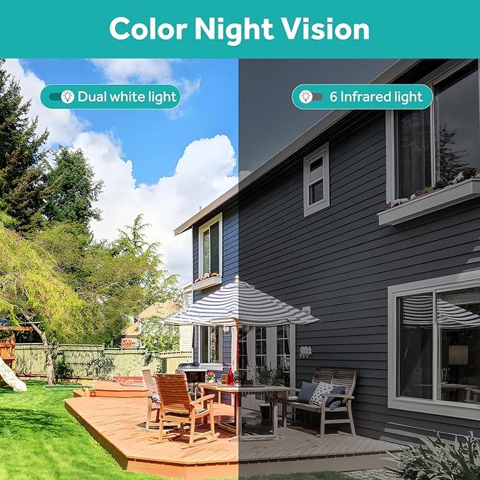 4MP Solar Security Camera Outdoor, 5G&2.4GHz Wireless Rechargeable Battery Cam with Spotlight/Siren, AI Human Detection, Color Night Vision, 2-Way Audio, IP65 Waterproof, Alexa,No Power Needed