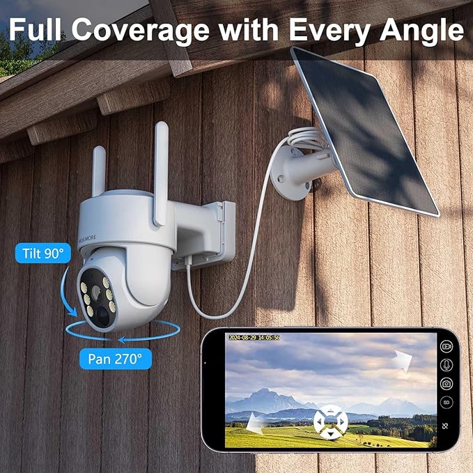 4G LTE Cellular Security Camera, No WiFi Security Cameras Wireless Outdoor, Outdoor Camera Wireless, Smart Motion Detection, 2K Live View, Color night Vision, Instant Notification, 2-Way Talk 2 Pack