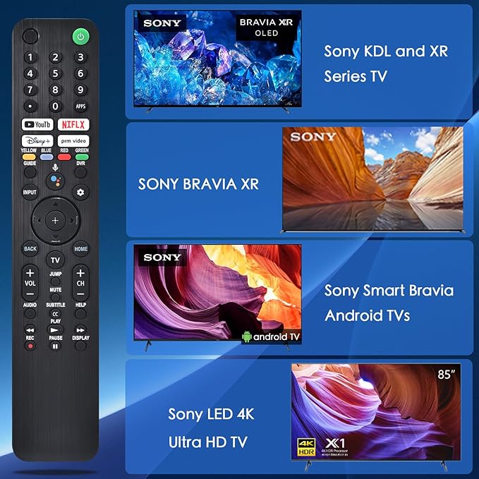Voice Remote for Sony Smart TVs,RMF-TX520U Replacement Control for Sony Bravia Google 4K UHD LED LCD HD Smart TVs with YouTube, Disney+,Quick Link Buttons