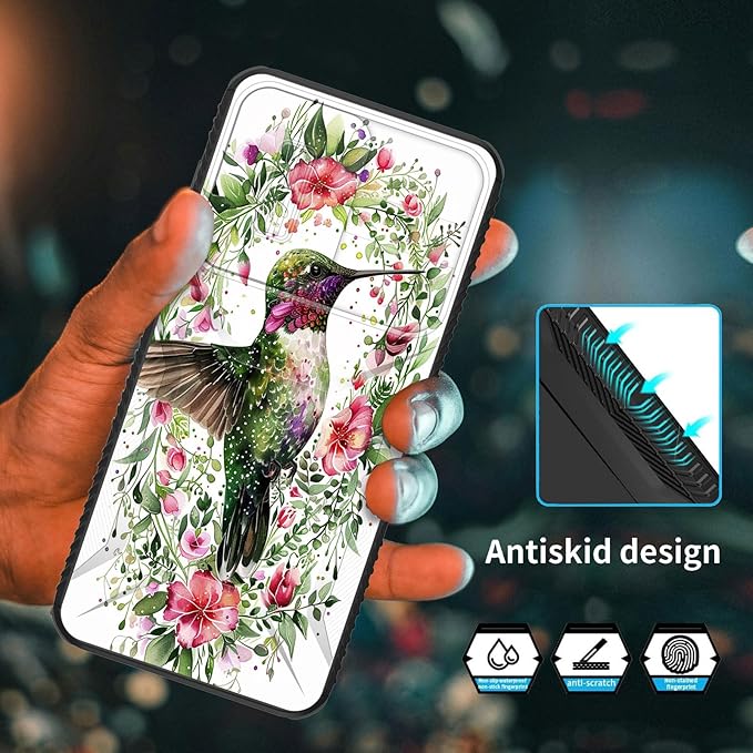 for Galaxy A17 5G Case Built in Slide Camera Lens Cover,Heavy Duty Shockproof Protection Dual Layer Case for Samsung Galaxy A17 5G 6.7" 2025,Dandelions and Birds