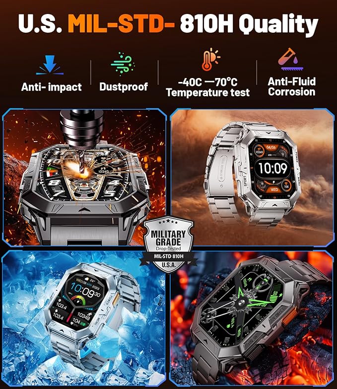 LIGE Smart Watches for Men with 100+Day Standbytime(1000mAh, Smart Watch with 2.13" AMOLED, Make/Answer Call, 110 Sports Modes, Military Waterproof, Sleep Monitor, iOS Android Fitness Tracker