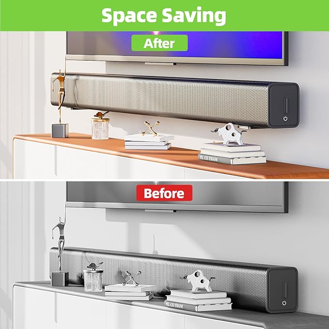 USX MOUNT Soundbar Mount for Samsung, Sony, LG, Vizio, Bose, Onn & More Sound Bar Mounts-Universal Soundbar Mounting Bracket Under TV, Floating Speaker Wall Mount 1 Pair Soundbar Shelf