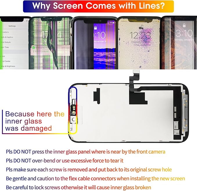 for iPhone 16 Pro Screen Replacement 6.3', 3D Touch Display Full Repair kit, Digitizer Assembly with Tools Set, Tempered Glass, Instruction