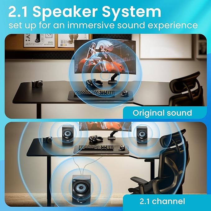 Acoustic Audio by Goldwood Bluetooth 2.1 Speaker System 2.1-Channel Home Theater Speaker System, with Optical/Aux/USB/SD Inputs Black (AA2172)