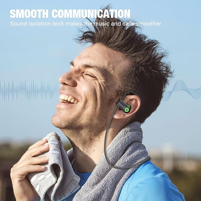 Boean Wireless Headphones Workout Headphones Bluetooth 5.3 with IPX7 Rating Workout Running Headphone with 16 Hours Bluetooth Earbuds for Man Women