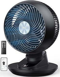 DREO Smart Fan for Bedroom, Powerful 85 ft Airflow, 12 Inches, Desk Fans in 20dB Quiet, 90°+90° oscillating fans, App/Voice Control, 9 Speeds & 8/12H Timer for Home Office Dorm - Image 1