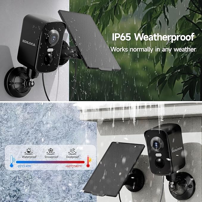 Security Camera Wireless Outdoor, 2K Pan Rotating 300° Solar Panel Battery Powered WiFi Camera with PIR Human Detection, Color Night Vision, 2-Way Audio, Alarm, Cloud/64GB Memory Card Storage