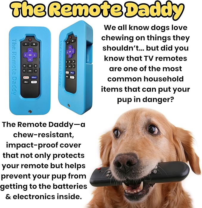 Stops Dog Chewing | Kid-Proof | Locks Battery Compartment | Shock-Absorbing Remote Cover | Prevents Remote Loss | Protective Case for Roku Voice Remote
