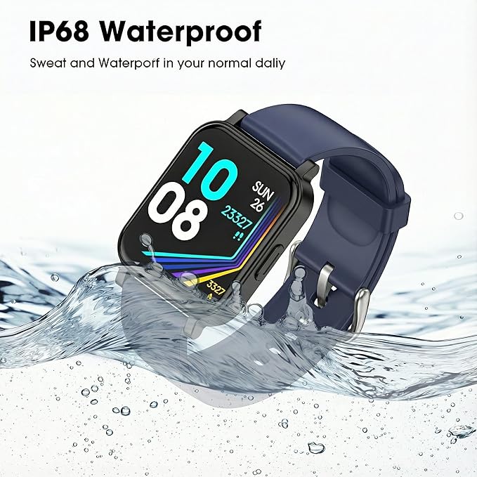 Fitness Tracker, Fitness Watch with Blood Oxygen, Heart Rate Monitor, Steps Calories Counter, Sleep Monitor, Pedometer IP68 Waterproof, Smart Watch for Android iPhones