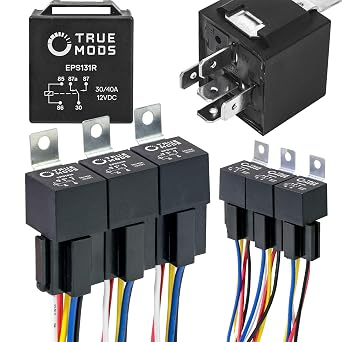 True MODS 6 Pack Bosch Style 5-Pin 12V Relay Harness Kit SPDT 30/40 Amp
