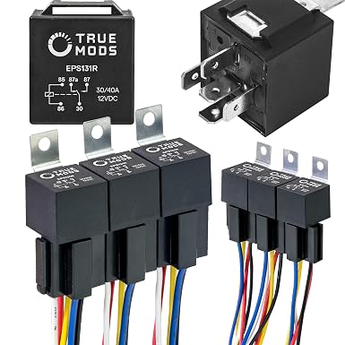 True MODS 6 Pack Bosch Style 5-Pin 12V Relay Harness Kit SPDT 30/40 Amp