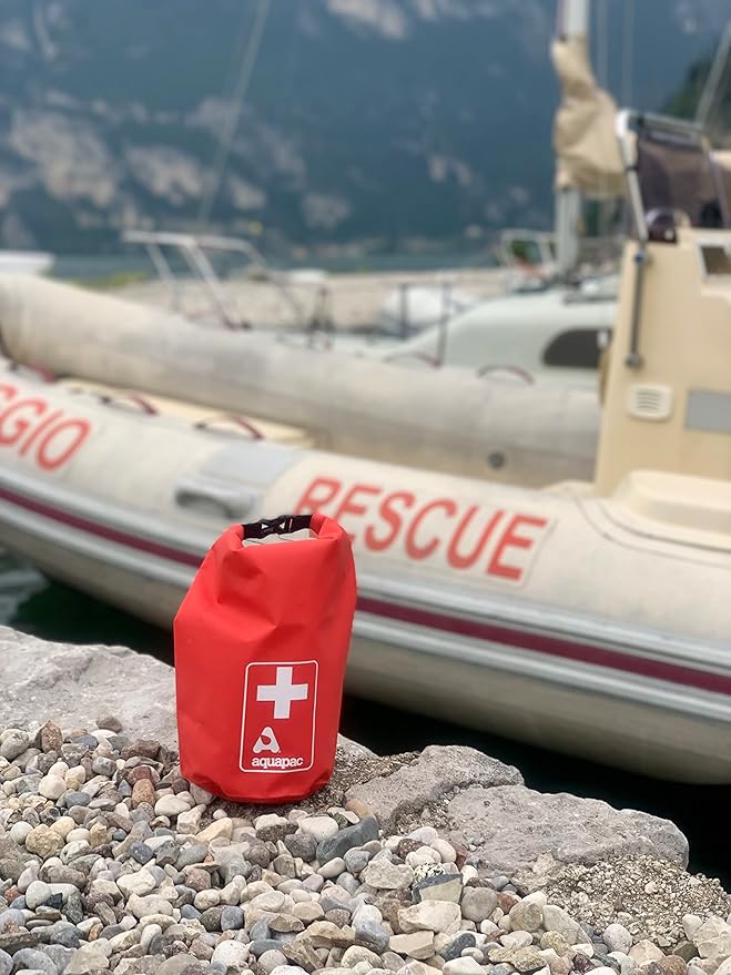 Aquapac Waterproof First Aid Kit Dry Bag for Emergency Use with Secure Buckle - Red
