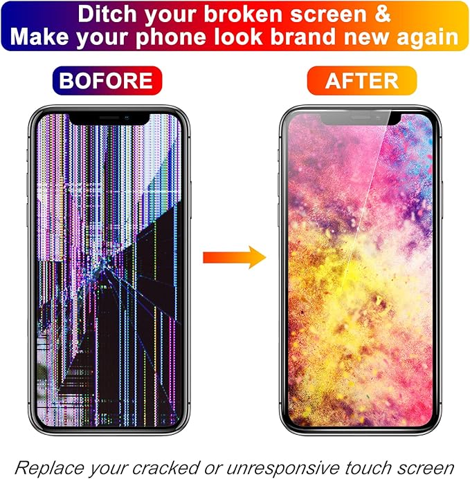 for iPhone 12 Pro Max Screen Replacement 6.7', 3D Touch Display Full Repair kit, Digitizer Assembly with Tools Set, Tempered Glass, Instruction