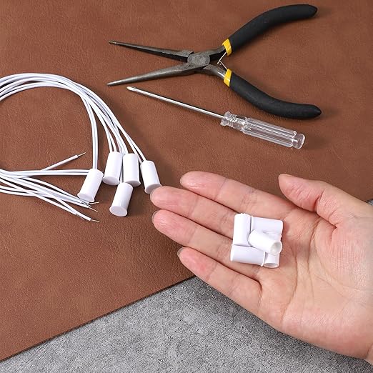 5 Sets Magnetic Door Switch RC-33 NC Recessed Wired Security Window Door Sensor Alarm Contact Sensor for Alarm System (White)