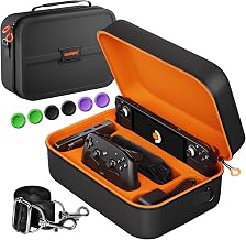 COOWPS Case for Steam Deck/Steam Controller 2 (2026), 6Pcs Thumb Grip Caps, Hard Shell Full Protection Portable Travel Storage Cases for Steam Deck OLED, Docking Station & Charger Adapter Cables - Image 1