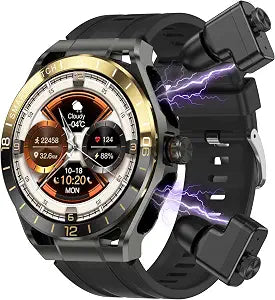 Smart Watch with Earbuds,Round 1.52'' Touch Screen,Modern Watches for Men Women,Headphones Combo(Answer/Calls),Fitness Tracker with Sleep Monitor, 100+ Sports Modes,for iPhone & Android