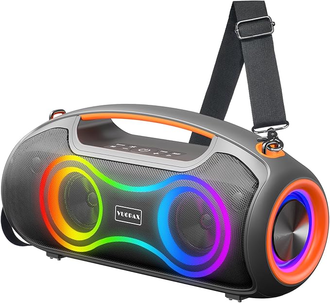 Portable Bluetooth Speaker Wireless, 180W Max Loud Waterproof Speakers, Bass Boost Boom Box for Party and Outdoor, w/2*Subwoofer, 2*Tweeter, DSP, IP65, 24H, TWS, TF, USB, AUX