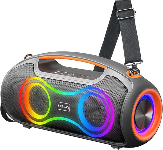 Portable Bluetooth Speaker Wireless, 180W Max Loud Waterproof Speakers, Bass Boost Boom Box for Party and Outdoor, w/2*Subwoofer, 2*Tweeter, DSP, IP65, 24H, TWS, TF, USB, AUX