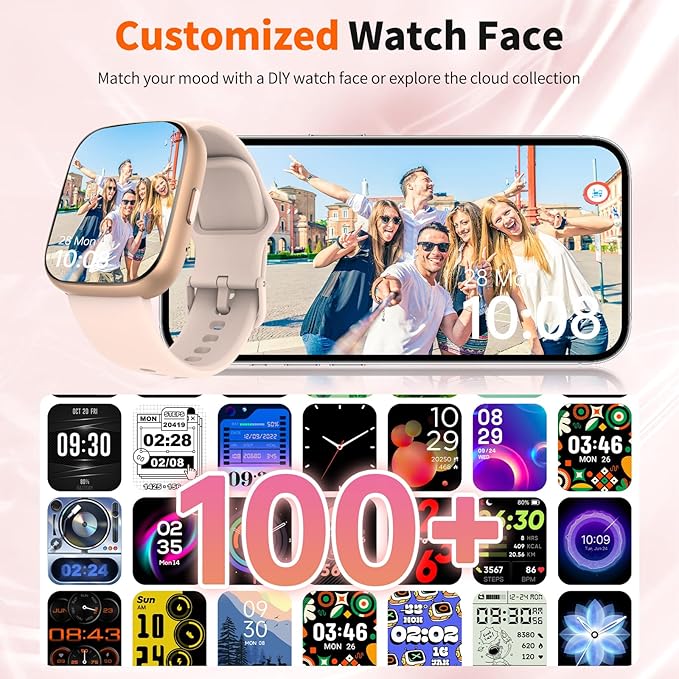 2026 Upgraded Smart Watch with Voice Assistant【1.83" HD Touchscreen】【BT5.3 Call, 100+ Sports Modes & IP68 Waterproof】 Fitness Tracker 24/7 Heart & Sleep Monitor for Android iOS Men Women