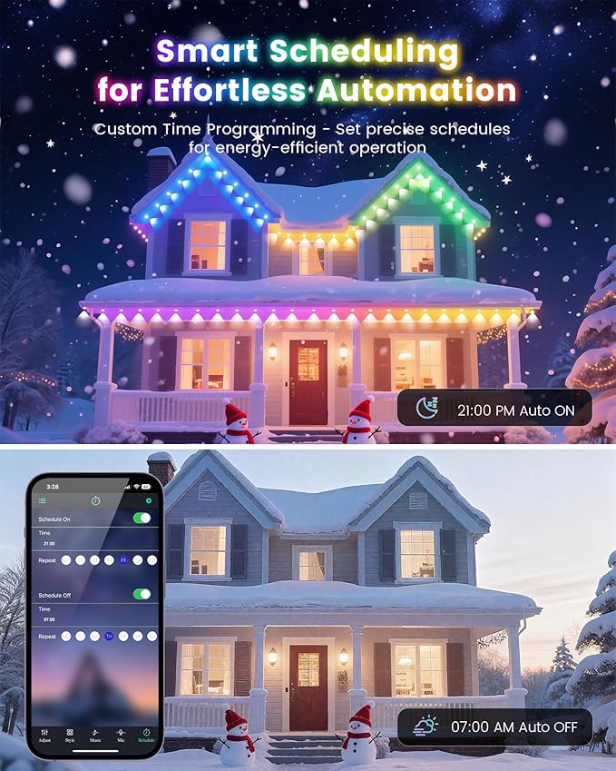 KISUFU 50ft RGB Permanent Outdoor Lights for House,2IN1 Outdoor Ground Light & Permanent Christmas Lights,IP67 Waterproof for Halloween Christmas Garden Yard Walkway
