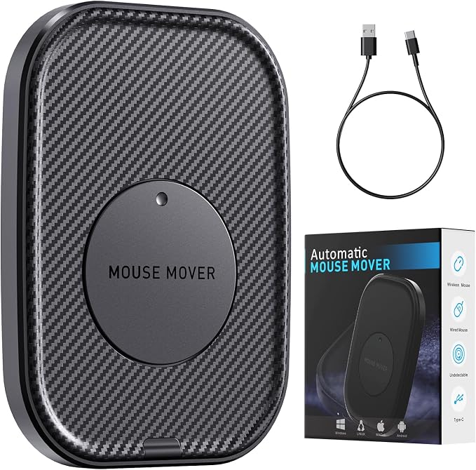 Siivton Mouse Jiggler, Keeps Your Computer Awake, Undetectable Mouse Mover with Switch, USB Powered, Slim & Silent