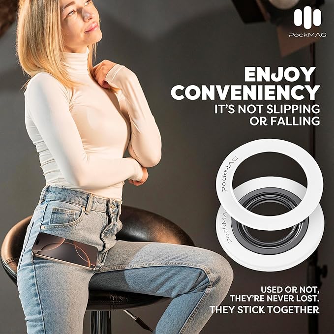 Ultra-Strong Magnetic Phone Ring Holder for MagSafe ??360° Rotation, Dual-Sided Finger Ring Grip & Kickstand ??Compatible with iPhone 16 Pro Max 15 14 13 12 Mag Safe Accessories (White)