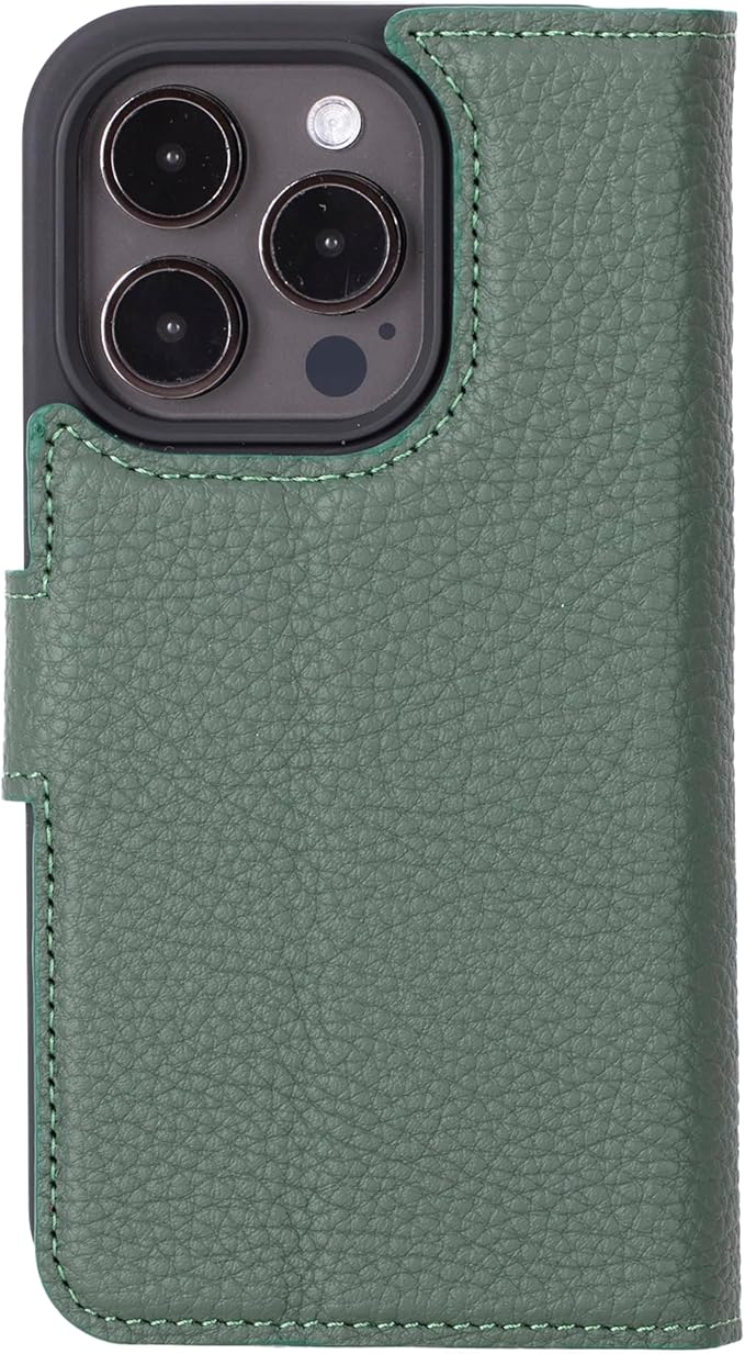 BLACKBROOK Case for iPhone 15 Pro Wallet Case for Men and Women, Carter Full Grain Leather 2-in-1 Set for MagSafe Charging, Cash, ID and 4 Card Slots with RFID, Compatible with iPhone 15 Pro